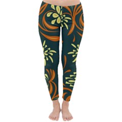 Folk Flowers Pattern Floral Surface Classic Winter Leggings by Eskimos