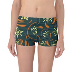 Folk Flowers Pattern Floral Surface Reversible Boyleg Bikini Bottoms by Eskimos