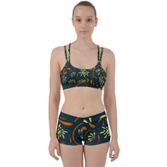 Folk Flowers Pattern Floral Surface Perfect Fit Gym Set by Eskimos