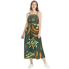 Folk Flowers Pattern Floral Surface Boho Sleeveless Summer Dress by Eskimos