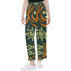 Folk Flowers Pattern Floral Surface Women s Pants 