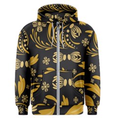 Folk Flowers Pattern Floral Surface Men s Zipper Hoodie by Eskimos