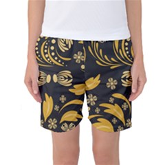 Folk Flowers Pattern Floral Surface Women s Basketball Shorts by Eskimos