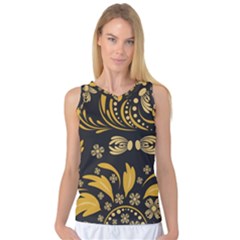 Folk Flowers Pattern Floral Surface Women s Basketball Tank Top by Eskimos