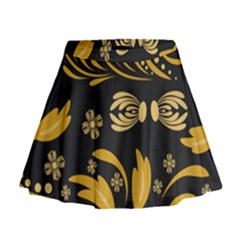 Folk Flowers Pattern Floral Surface Mini Flare Skirt by Eskimos