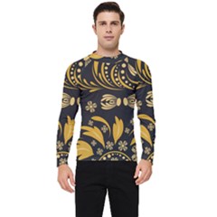 Folk Flowers Pattern Floral Surface Men s Long Sleeve Rash Guard by Eskimos