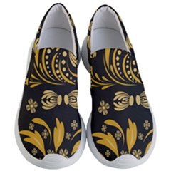 Folk Flowers Pattern Floral Surface Women s Lightweight Slip Ons by Eskimos