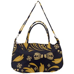 Folk Flowers Pattern Floral Surface Removal Strap Handbag by Eskimos