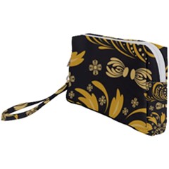 Folk Flowers Pattern Floral Surface Wristlet Pouch Bag (small) by Eskimos