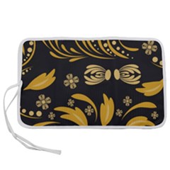 Folk Flowers Pattern Floral Surface Pen Storage Case (l) by Eskimos