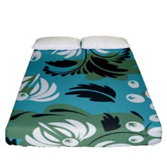 Folk Flowers Pattern Floral Surface Fitted Sheet (california King Size) by Eskimos