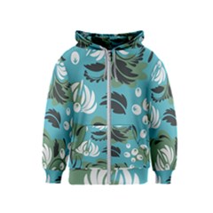 Folk Flowers Pattern Floral Surface Kids  Zipper Hoodie by Eskimos