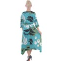 Folk flowers pattern Floral surface Quarter Sleeve Wrap Front Maxi Dress View2