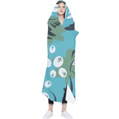 Folk Flowers Pattern Floral Surface Wearable Blanket by Eskimos