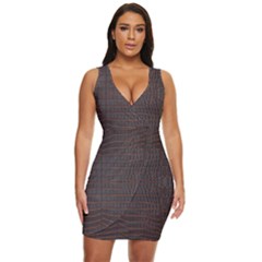 Chestnut Nile Crocodile Skin Draped Bodycon Dress