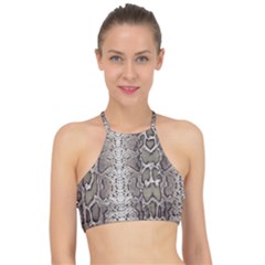 Snake Skin Racer Front Bikini Top by LoolyElzayat