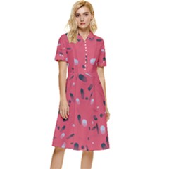 Licorice Button Top Knee Length Dress