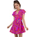 Ice Cream Flutter Sleeve Wrap Dress View1