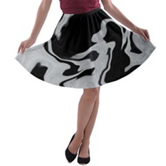 Black And White A-line Skater Skirt