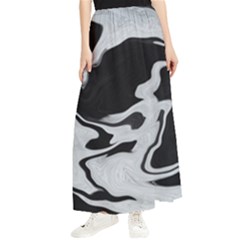 Black And White Maxi Chiffon Skirt