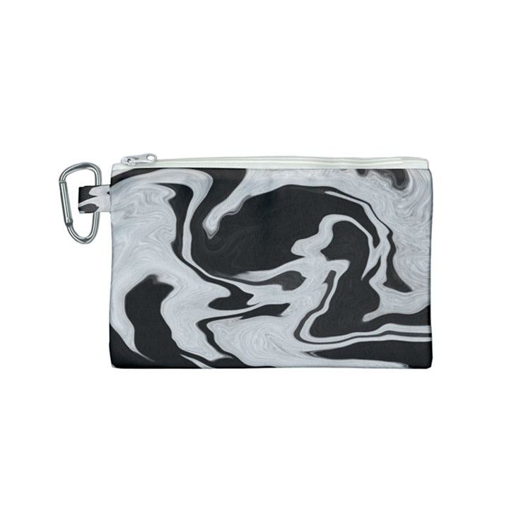 Black and White Canvas Cosmetic Bag (Small)