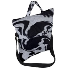 Black And White Fold Over Handle Tote Bag by kiernankallan