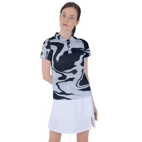 Black And White Women s Polo Tee by kiernankallan