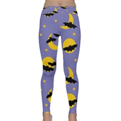 Bats With Yellow Moon Classic Yoga Leggings by SychEva