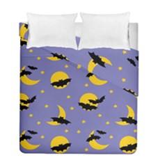 Bats With Yellow Moon Duvet Cover Double Side (full/ Double Size) by SychEva