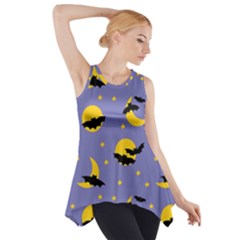 Bats With Yellow Moon Side Drop Tank Tunic by SychEva