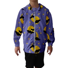 Bats With Yellow Moon Kids  Hooded Windbreaker by SychEva