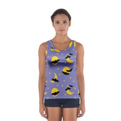 Bats With Yellow Moon Sport Tank Top  by SychEva