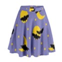 Bats With Yellow Moon High Waist Skirt View1