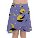 Bats With Yellow Moon Chiffon Wrap Front Skirt View1