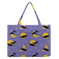 Bats With Yellow Moon Zipper Medium Tote Bag by SychEva