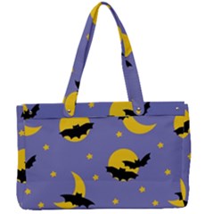 Bats With Yellow Moon Canvas Work Bag by SychEva