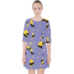 Bats With Yellow Moon Pocket Dress by SychEva