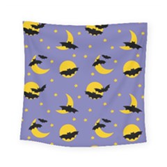 Bats With Yellow Moon Square Tapestry (small) by SychEva