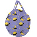 Bats With Yellow Moon Giant Round Zipper Tote View1