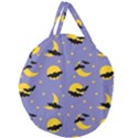 Bats With Yellow Moon Giant Round Zipper Tote View2