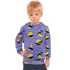 Bats With Yellow Moon Kids  Hooded Pullover by SychEva