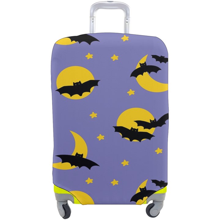 Bats With Yellow Moon Luggage Cover (Large)