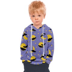 Bats With Yellow Moon Kids  Overhead Hoodie by SychEva