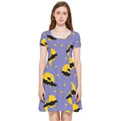 Bats With Yellow Moon Inside Out Cap Sleeve Dress by SychEva