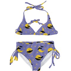 Bats With Yellow Moon Kids  Classic Bikini Set by SychEva