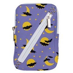 Bats With Yellow Moon Belt Pouch Bag (large) by SychEva