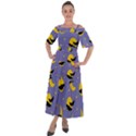 Bats With Yellow Moon Shoulder Straps Boho Maxi Dress  View1