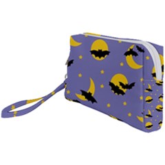 Bats With Yellow Moon Wristlet Pouch Bag (small) by SychEva