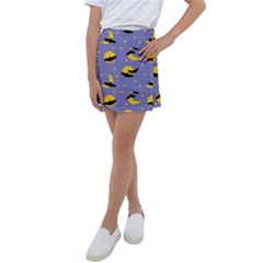 Bats With Yellow Moon Kids  Tennis Skirt by SychEva