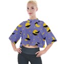 Bats With Yellow Moon Mock Neck Tee View1